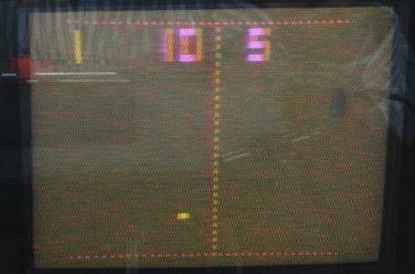 A game on a colour television