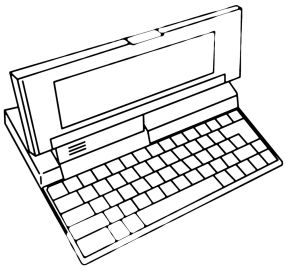 The clamshell case, with the floppy drive in the side