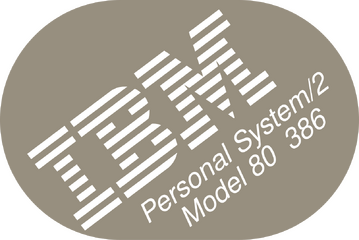 Front-bezel "Model 80 386" badge