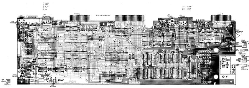 Main PCB layout from Amstrad's service manual